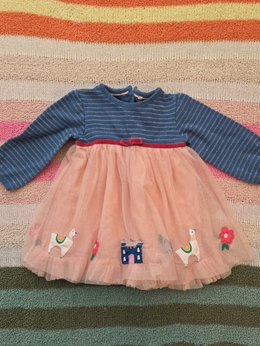 Baby boden 0-3 months long sleeves castle whimsical princess tulle dress